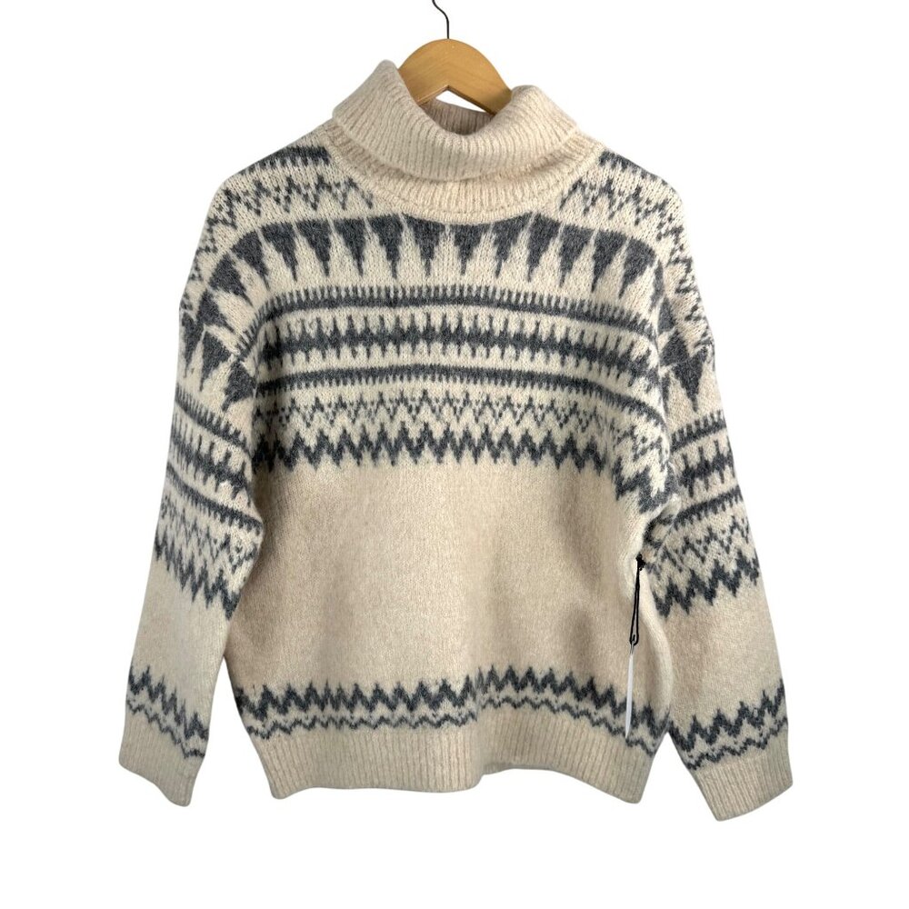 ASTR the Label Fair Isle Turtle neck Relaxed fit SWEATER‎ wool blend sz S